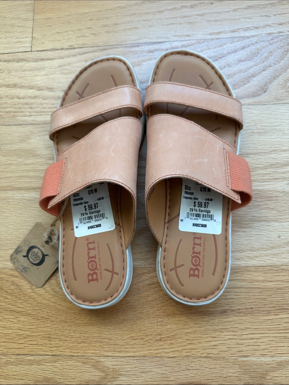 NWT born slip on sandals